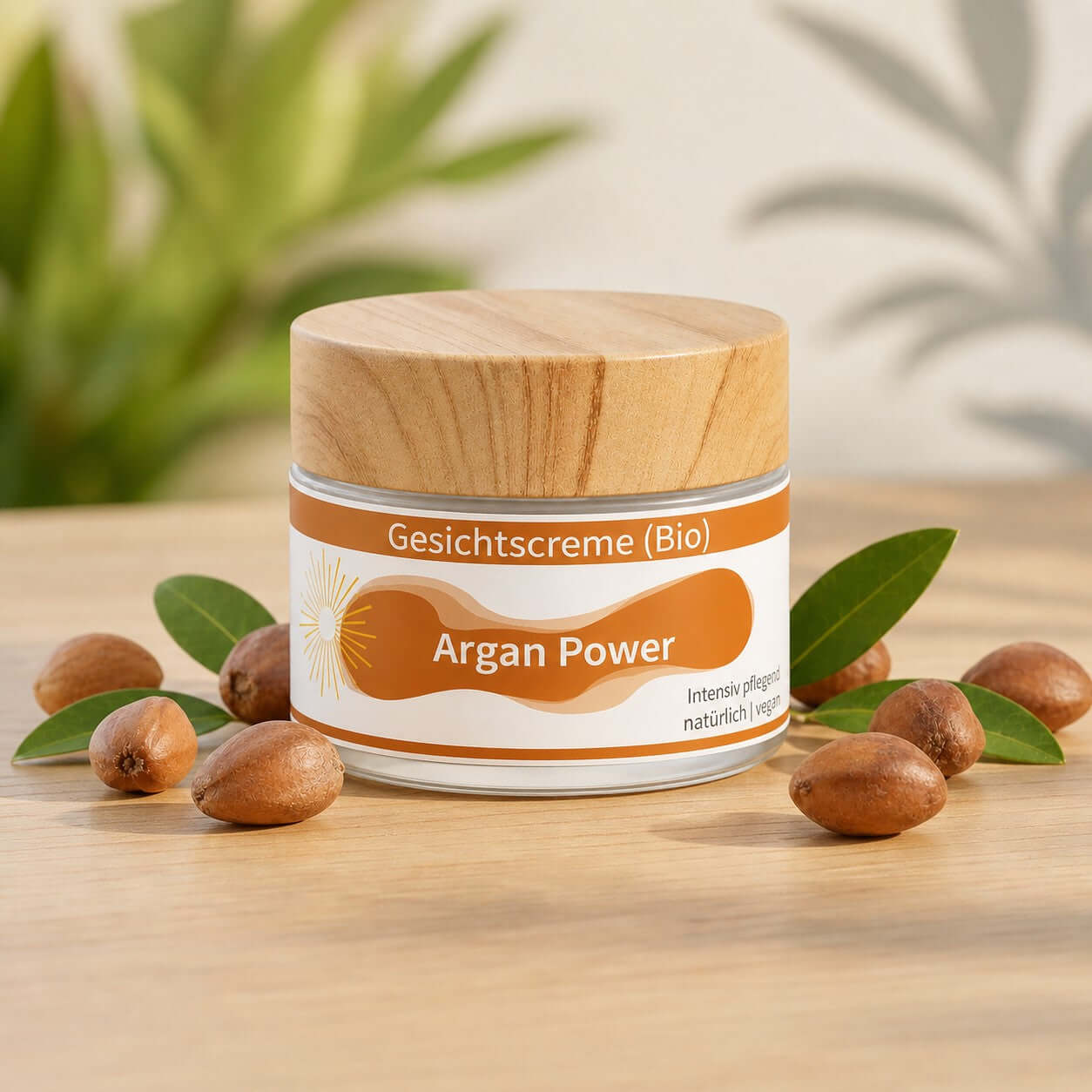 Handgemachte Bio Gesichtscreme mit Arganöl, Jojobaöl und Mangobutter. Pflegt trockene, empfindliche und reife Haut und zieht angenehm ein.