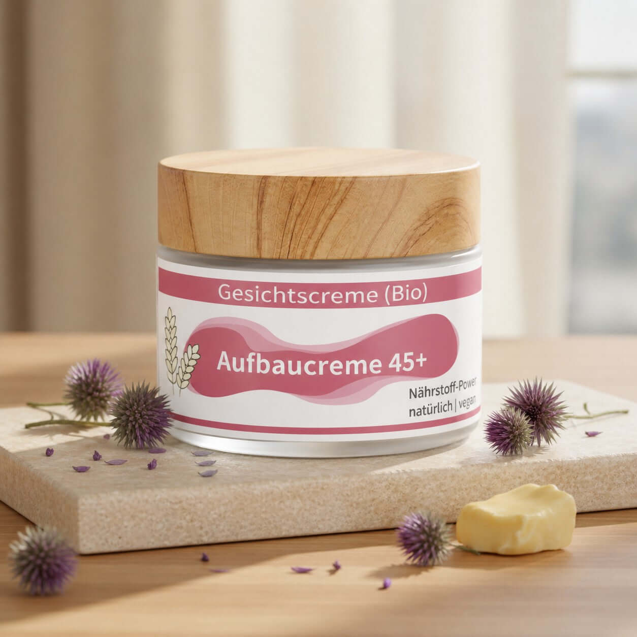 Handgemachte Gesichtscreme 45+ für reife Haut mit Squalan und Mangobutter
