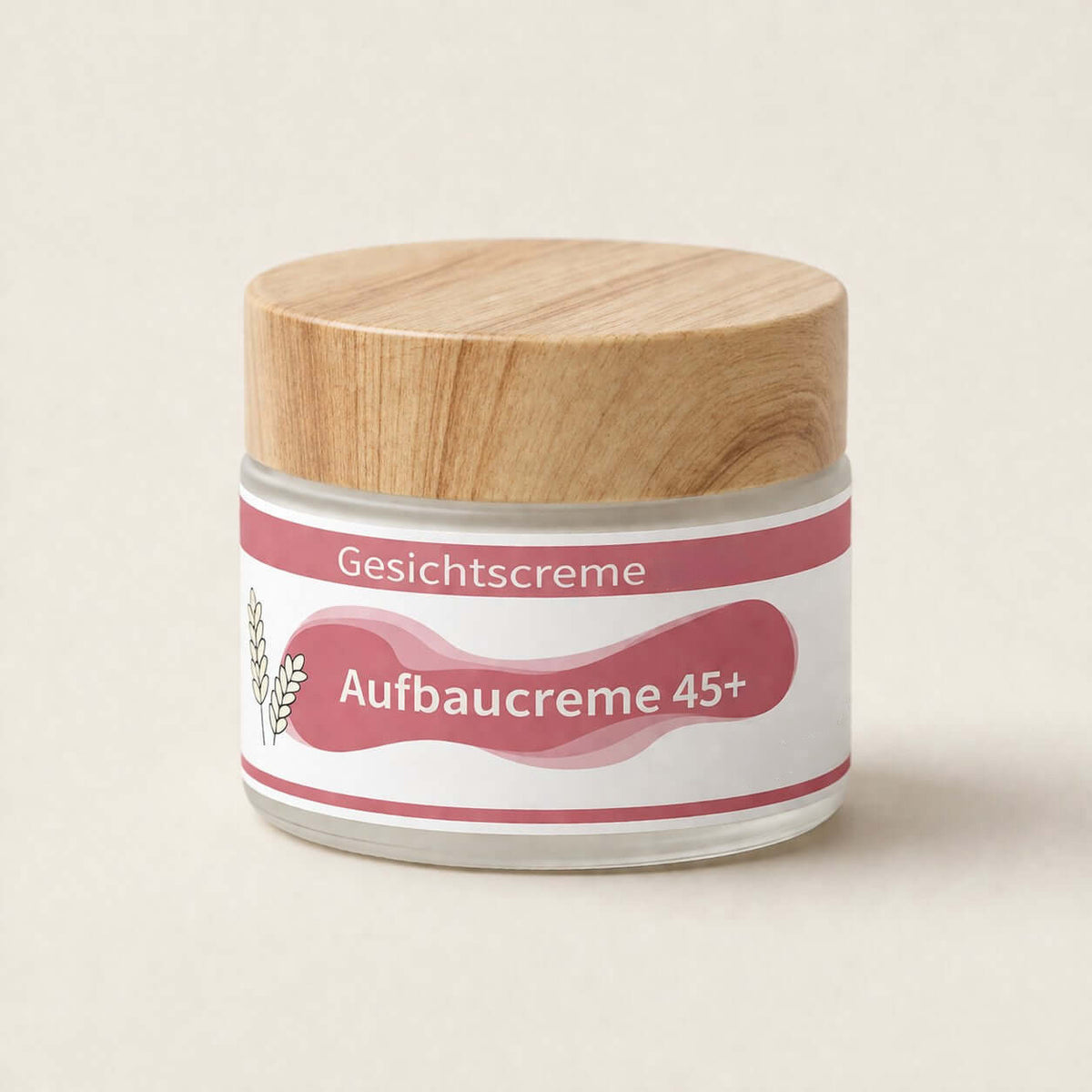 Handgemachte Gesichtscreme 45+ für reife Haut mit Squalan und Mangobutter im Glastiegel
