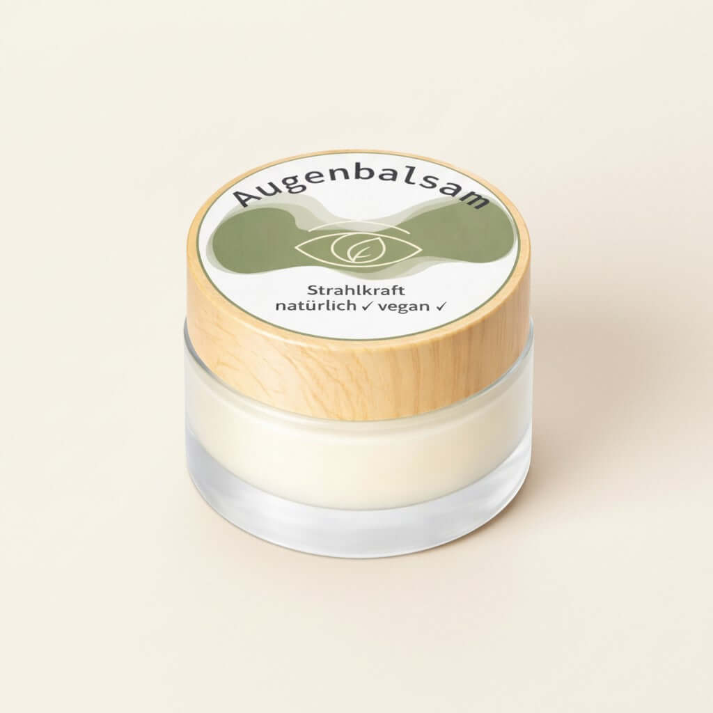 Augenbalsam (Bio) in einem stilvollen Glasbehälter