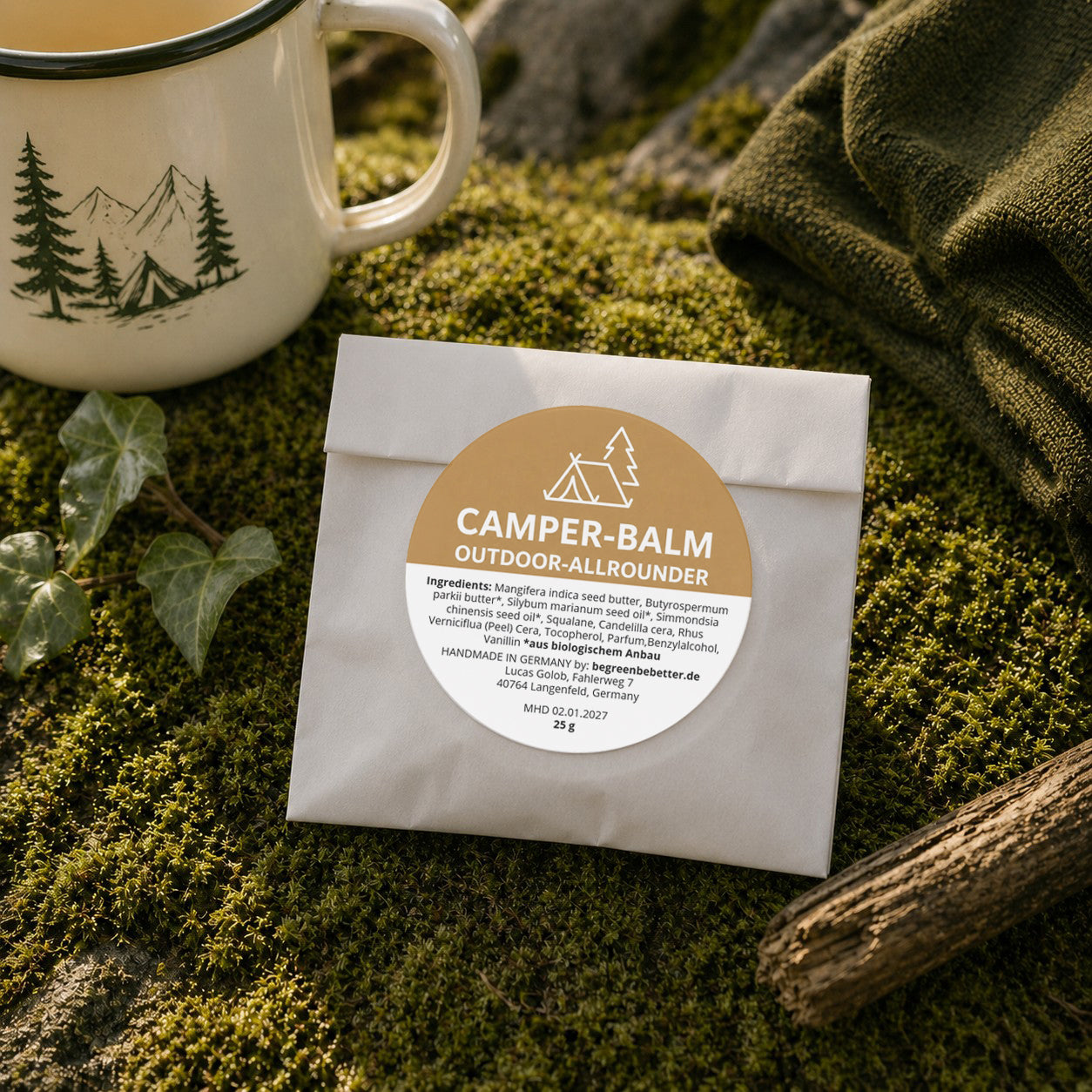 Camper Balm Refill zur Pflege trockener Haut beim Camping, Wandern und Outdoor-Aktivitäten